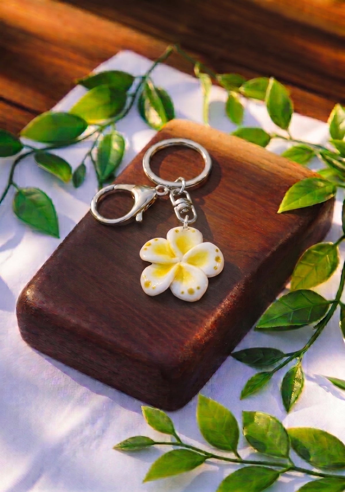 Porte-clef Frangipanier – argenté