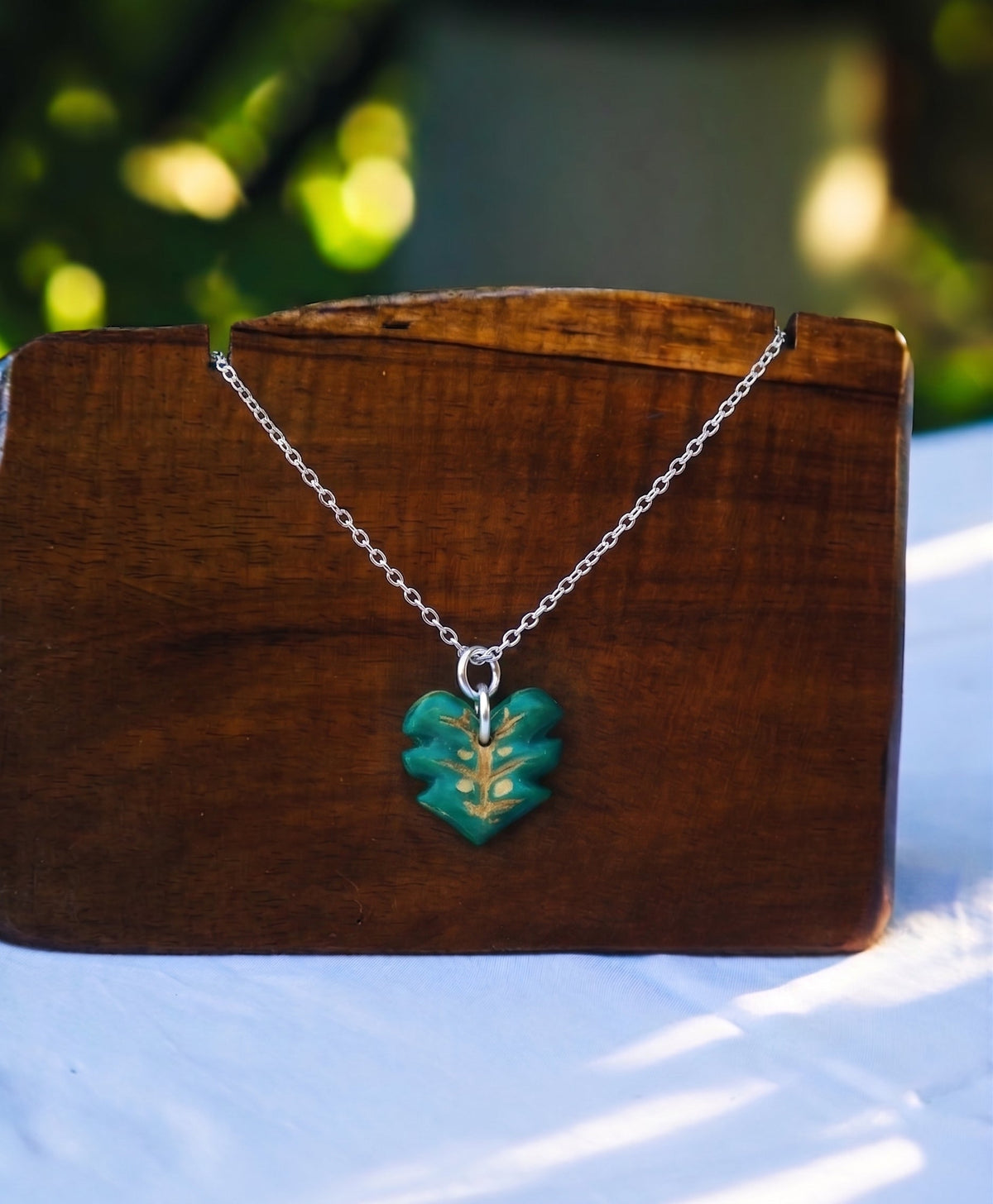 Collier Monstera – Petite argentée