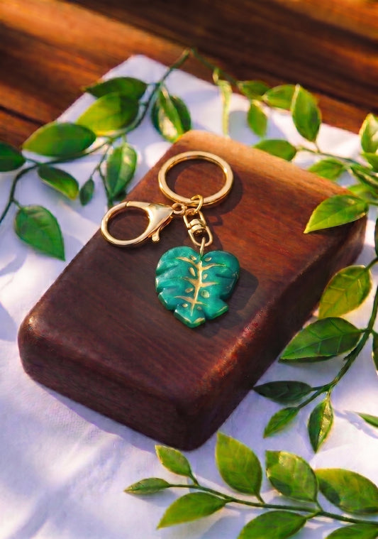 Porte-clef Monstera – doré